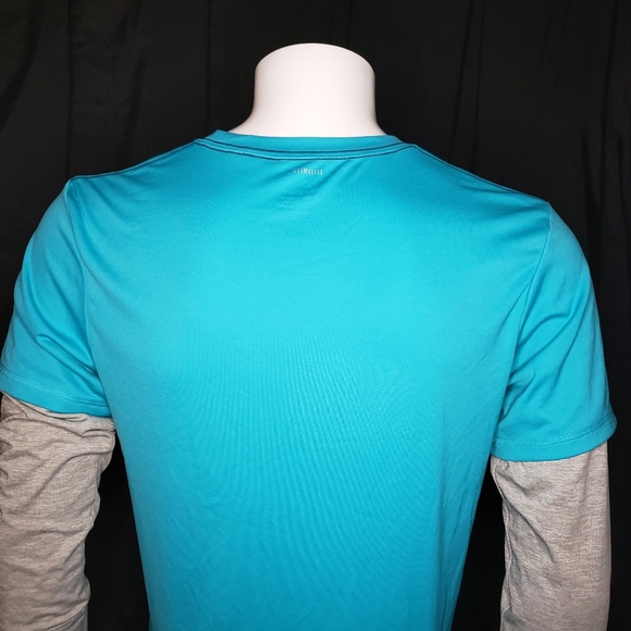 ADIDAS Boys XL (18/20) Logo T - Shirt Turquoise - Picture 7 of 10